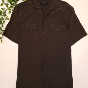 Men's Allsaints Vestal Slim Fit Short Sleeve Button-Up Camp Shirt